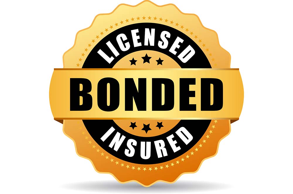 Licensed, bonded, and insured logo